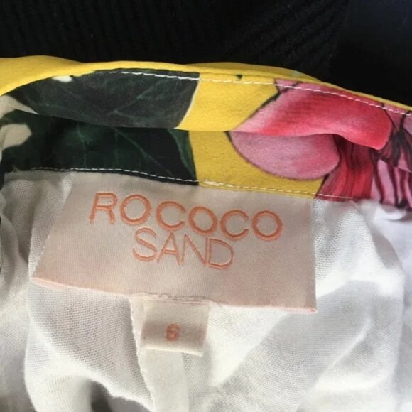 NEW Rococo Sand Anthropologie Yellow Aprile Floral Pleated Skirt Size 6 - Picture 9 of 10